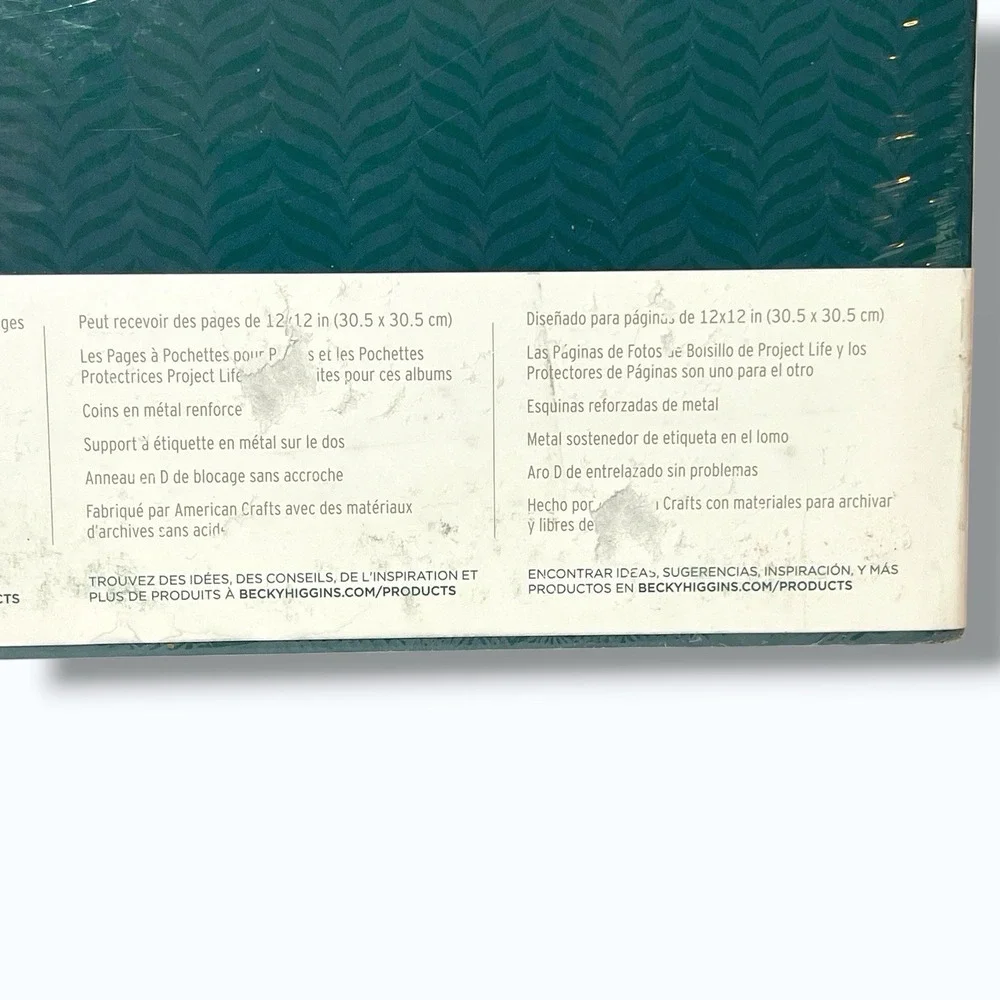NEW Becky Higgins Project Life 12x12 Scrapbook Album Teal D Ring 